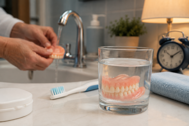 expert advice on sleeping with dentures and overnight denture care in Harrogate